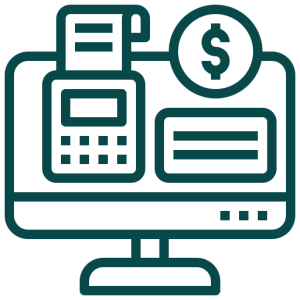 Point of service POS icon representing digital billing, sales transactions, invoice management, and business software solutions by NatureTech.
