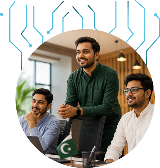 NatureTech professional team working in a modern office environment, representing FBR Digital Invoicing integration, software development, and technology solutions